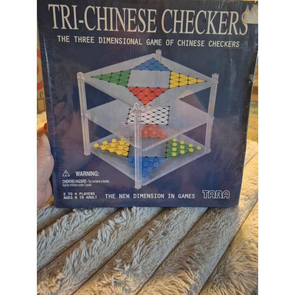 Rare Sealed Vtg Tri-Chinese Checkers‎ 3 Dimensional Game Of Chinese Checkers